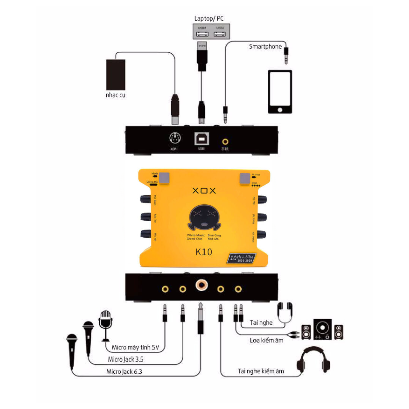 XOX K10 Soundcard Livestream Thu Âm Chuyên Nghiệp