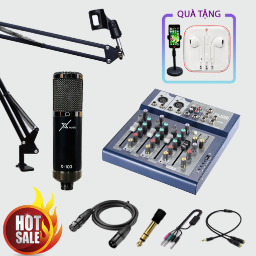 X103 Combo Mixer F4 USB và Micro X Audio X103 - thanhnamstudio.vn
