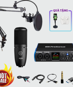 Combo Soundcard Presonus Studio 24C + Micro AKG P120