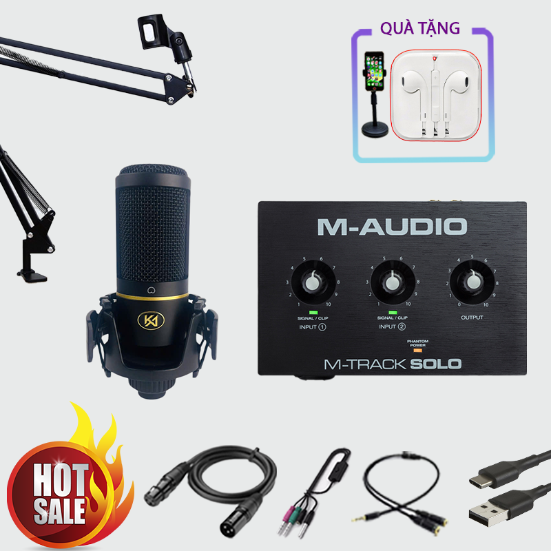 COMBO SOUNDCARD M AUDIO SOLO + MICRO KOLANCE KA999