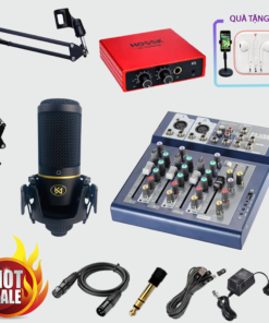COMBO MIXER F4 USB + MICRO KOLANCE KA999 + BOXLIVE HOSSK K5