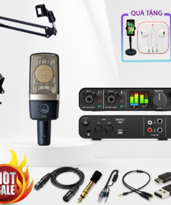COMBO SOUNDCARD MOTU M2 + MICRO AKG C214 - COMBO LIVETREAM THU ÂM