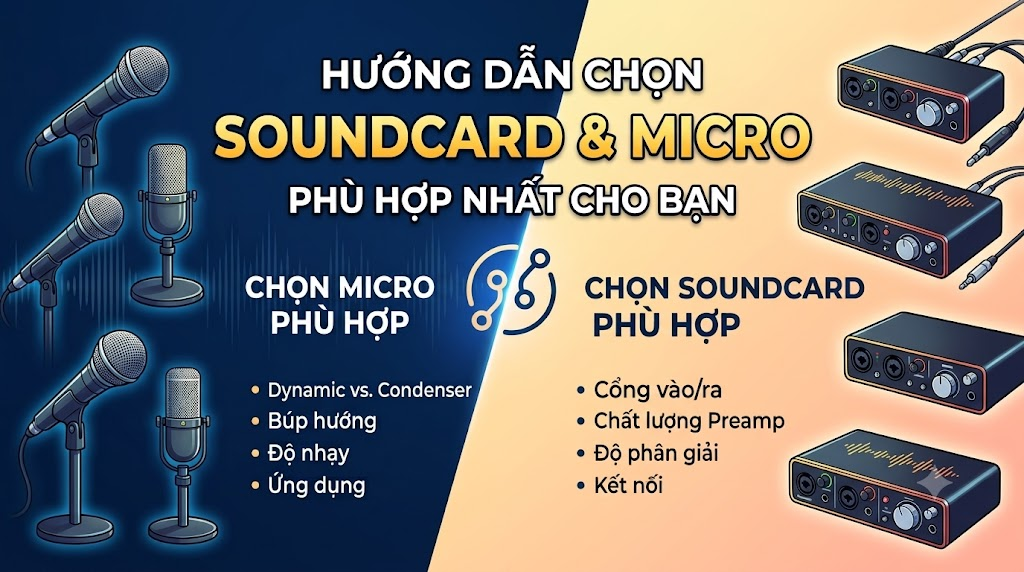 Cách chọn soundcard và micro phù hợp cho hát, livestream và thu âm tại nhà