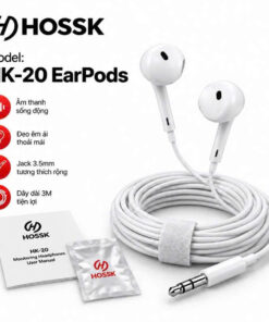 HOSSK HK-20 – Tai Nghe Kiểm Âm Có Dây 3M, Jack 3.5mm